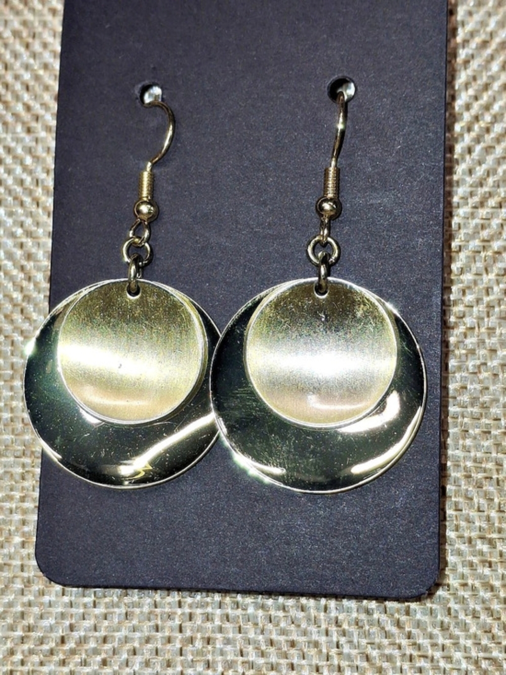 Gold Circular Drop Earrings Like New